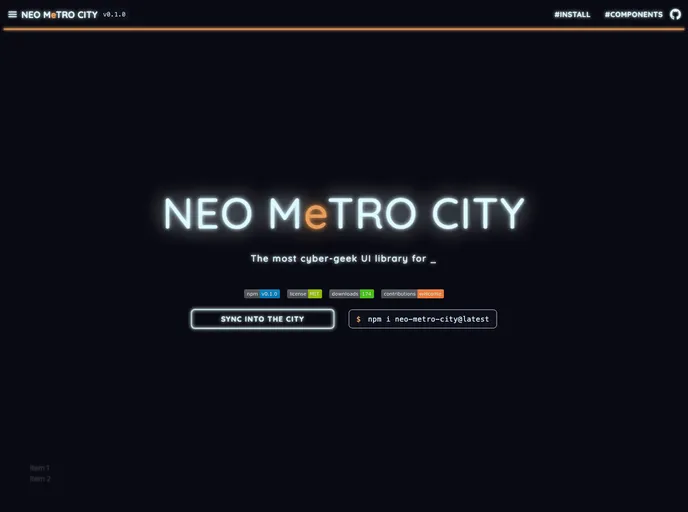 screenshot of Neo Metro City