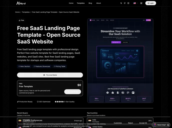 Landing Page Template 2 screenshot