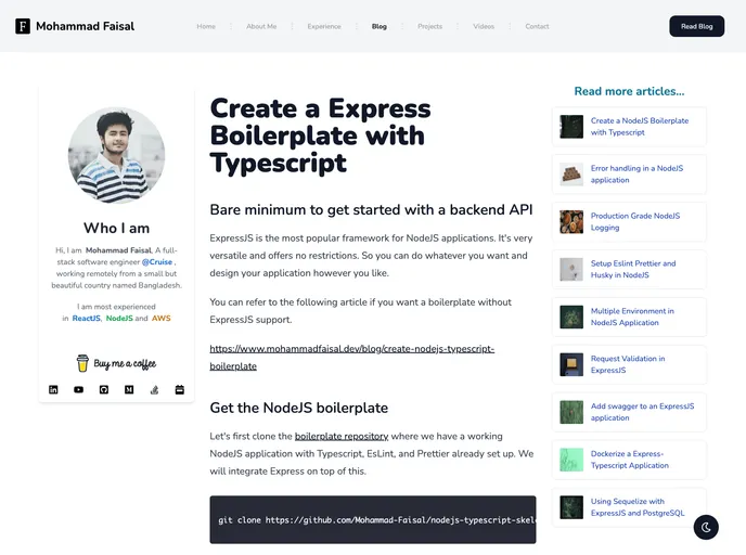 screenshot of Express Typescript Skeleton Boilerplate