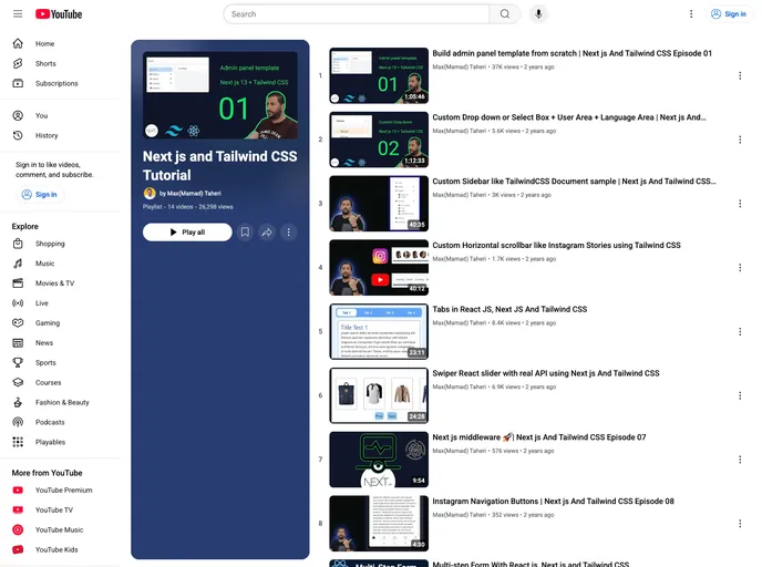 screenshot of Nextjs Tailwind Sandbox