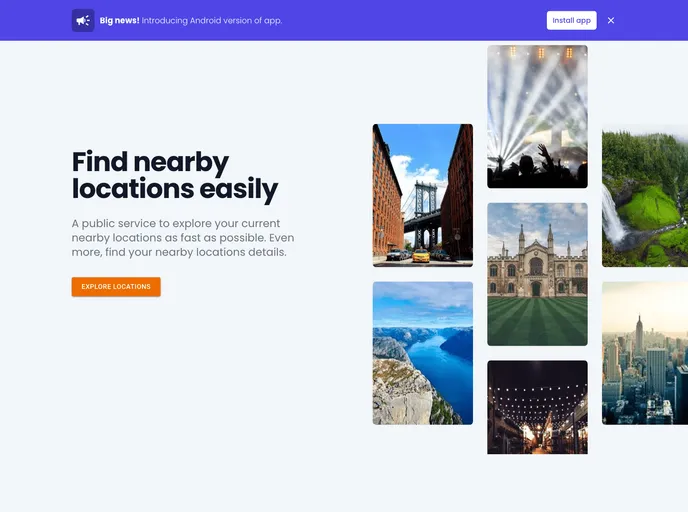 Nearby Locations React screenshot