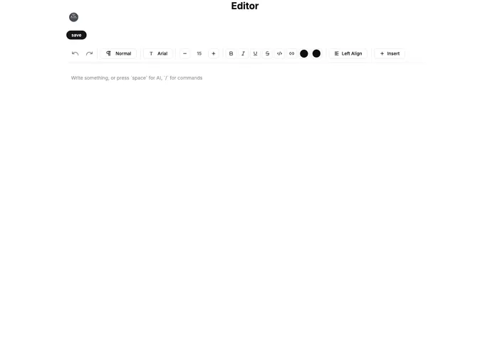 screenshot of Next Lexical Editor