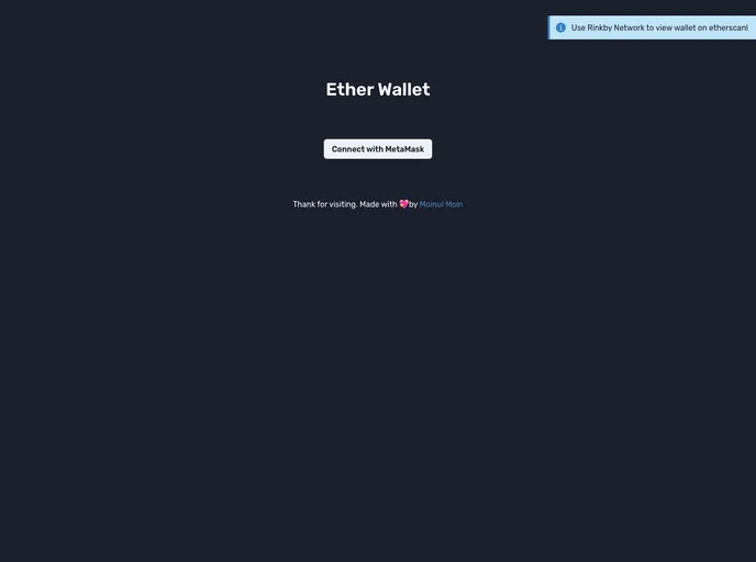 screenshot of Ether Wallet