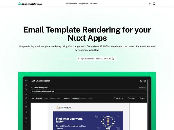 Nuxt Email Renderer screenshot