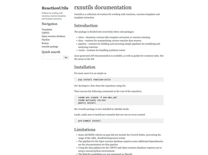 screenshot of Reaction_utils
