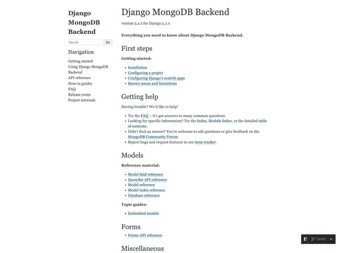 screenshot of Django Mongodb Backend