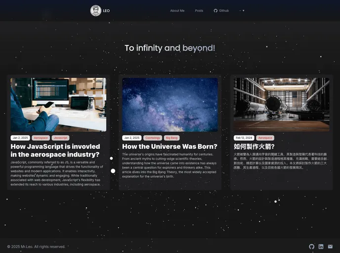 screenshot of Astro Leo Theme