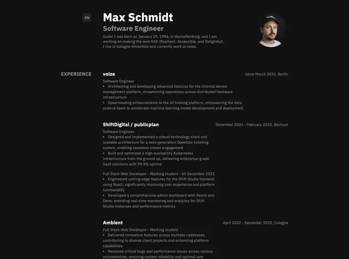 screenshot of Mooxl.dev