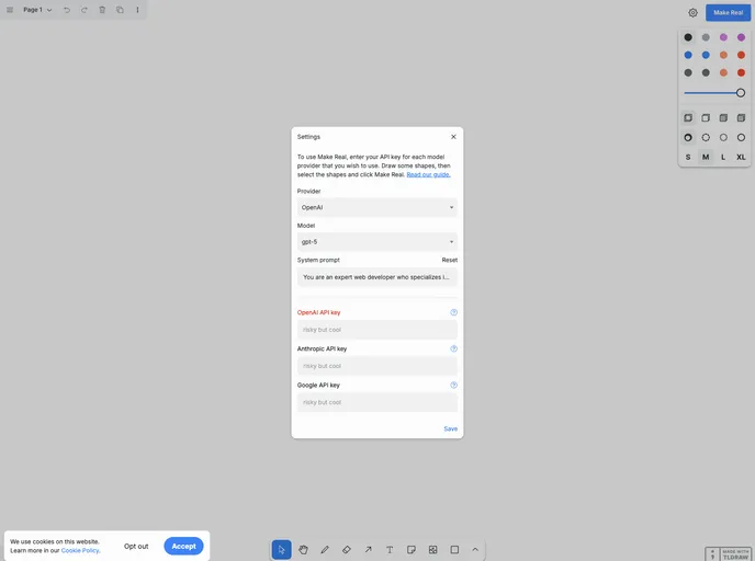 screenshot of Make Real