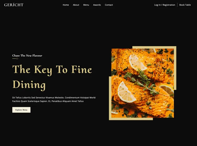 Gericht UX UI Lending screenshot