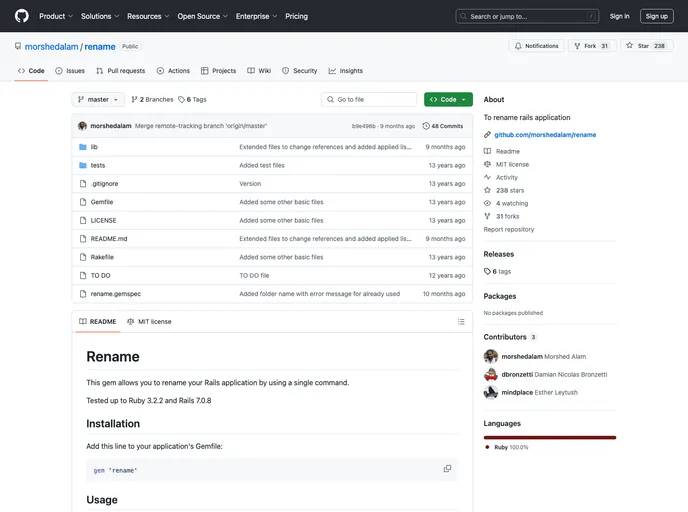 screenshot of Rename