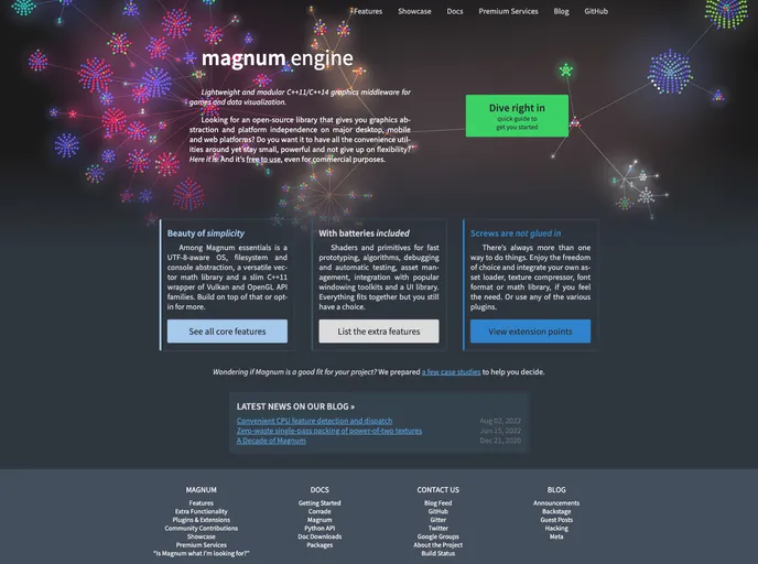 screenshot of Magnum Website
