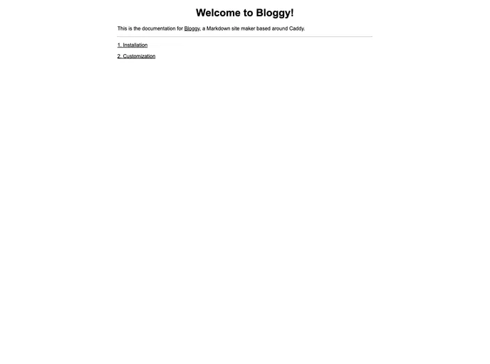 screenshot of Bloggy