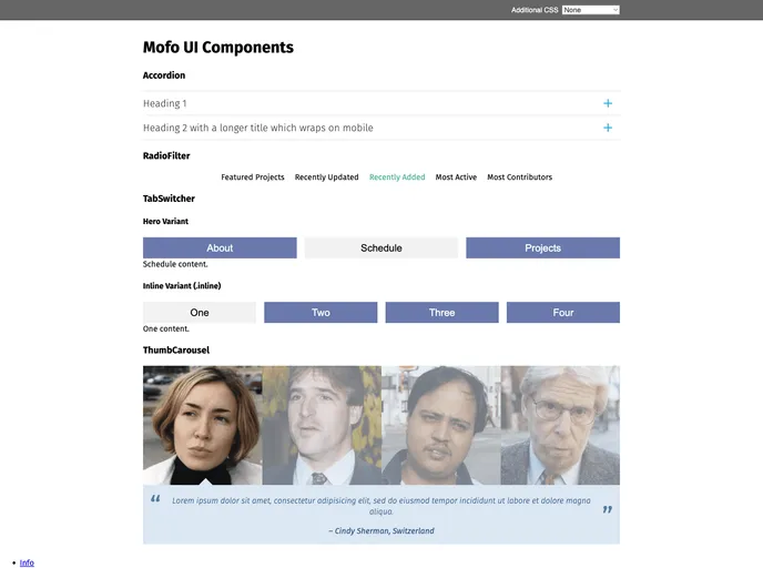 screenshot of Mofo UI