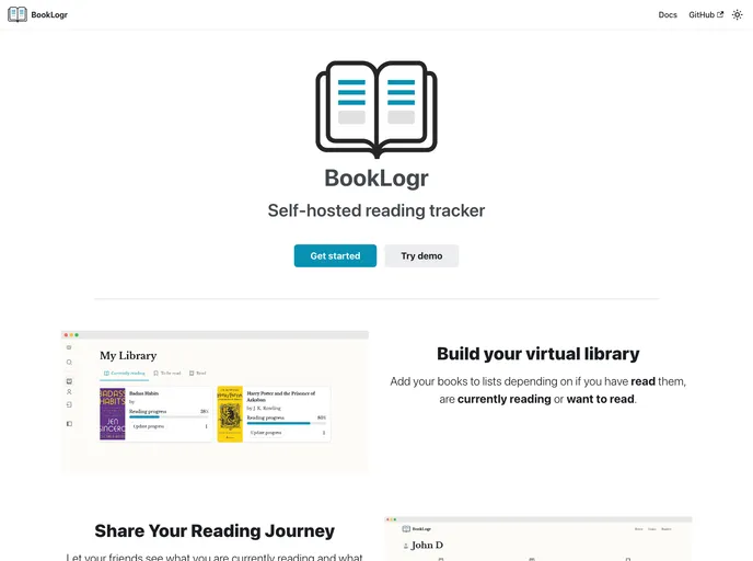 Booklogr screenshot