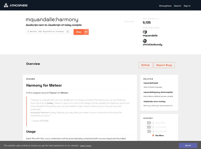 screenshot of Meteor Harmony