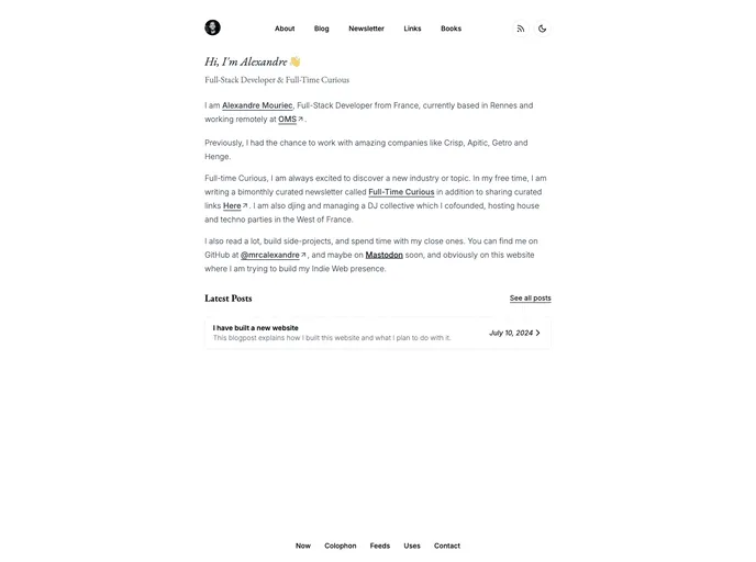 screenshot of Alexandremouriec.com