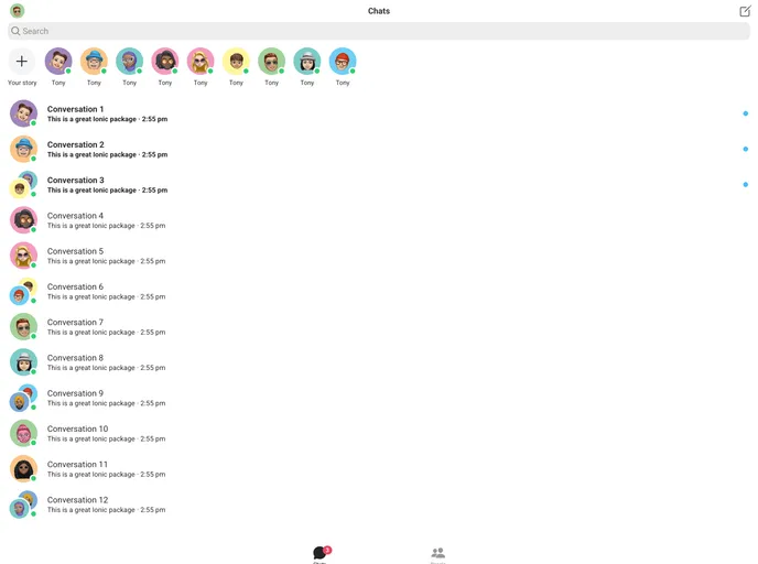 screenshot of Ionic Messenger