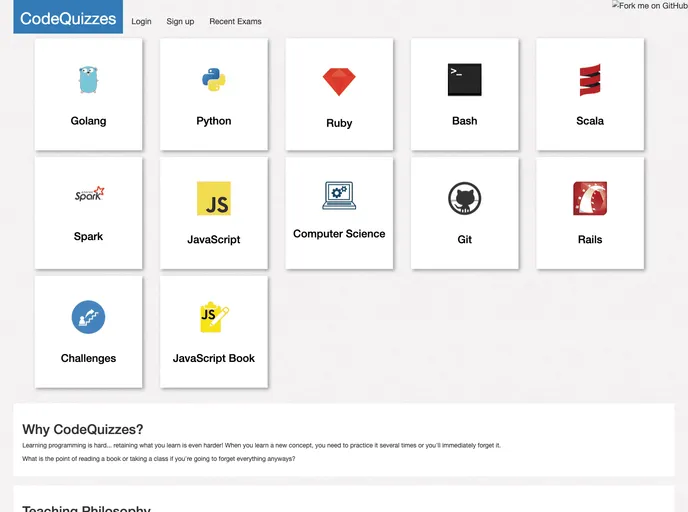 screenshot of Code_quizzer