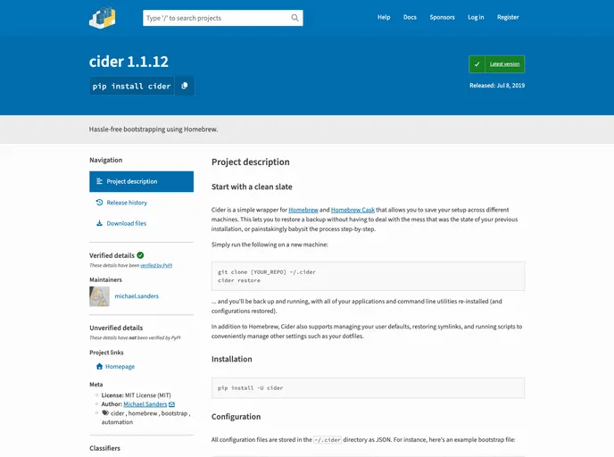 Cider screenshot