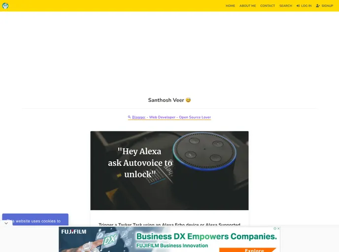 screenshot of Santhosh Veer Blog