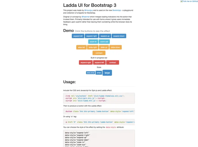 screenshot of Ladda Bootstrap