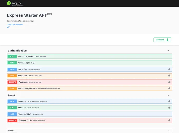 screenshot of Express Starter