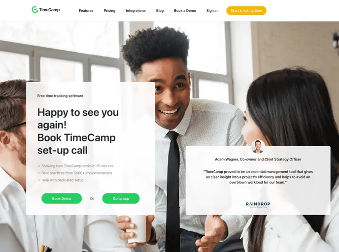 screenshot of Timecamp Clone