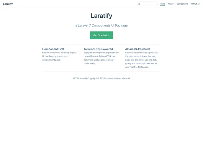 screenshot of Laratify
