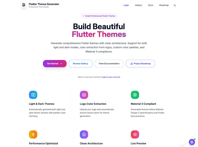 Flutter Theme Generator screenshot
