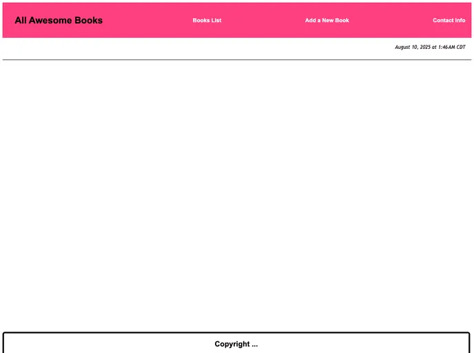 screenshot of Awesome Books With ES6