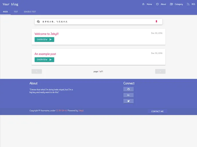 screenshot of Materialize Jekyll