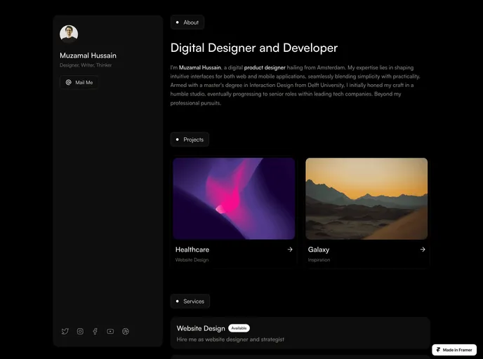screenshot of Digifolio
