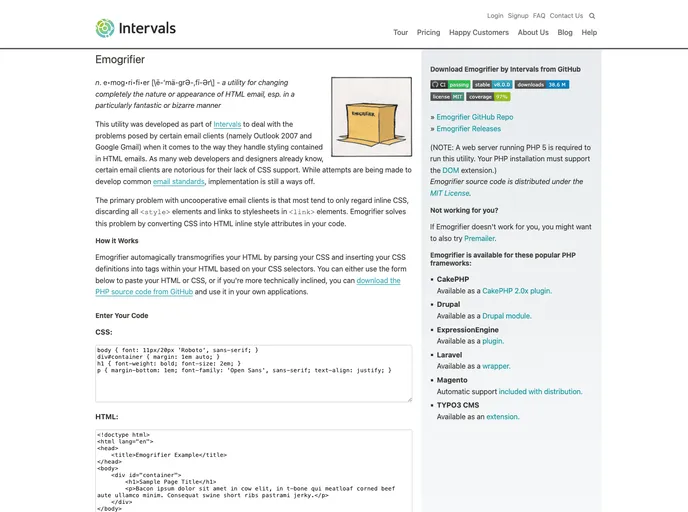 screenshot of Emogrifier