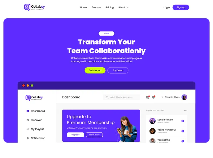 screenshot of Collabsy