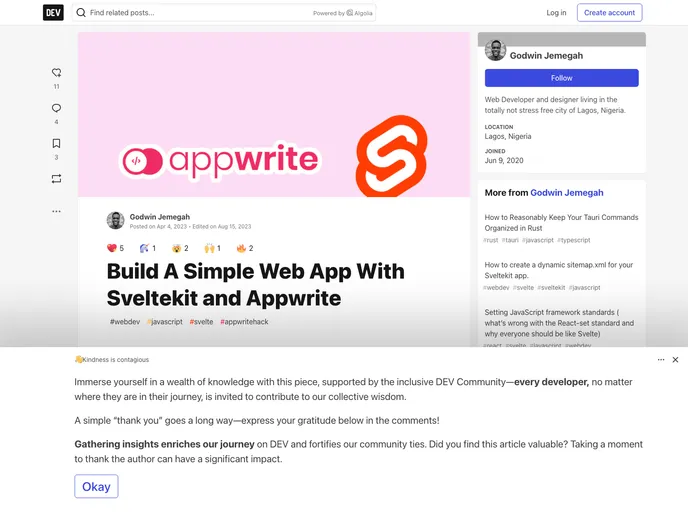 screenshot of Appkit