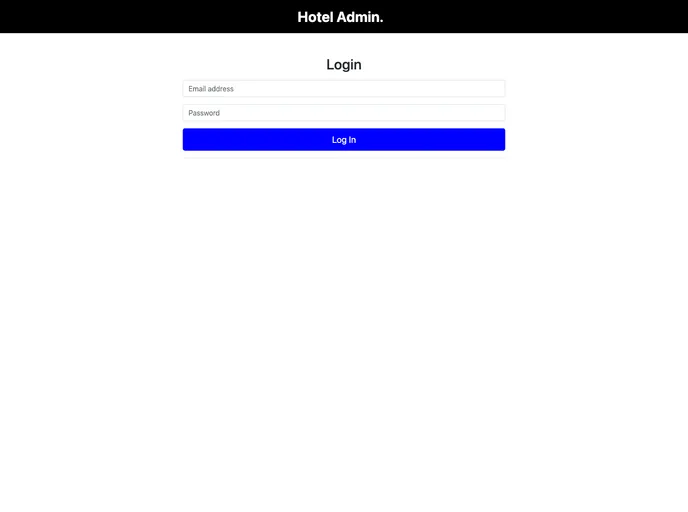 screenshot of Hotel Management Admin