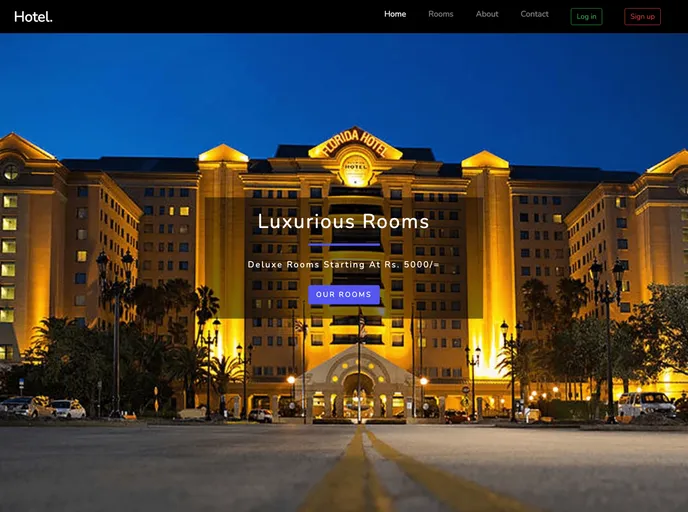 screenshot of Hotel Management System