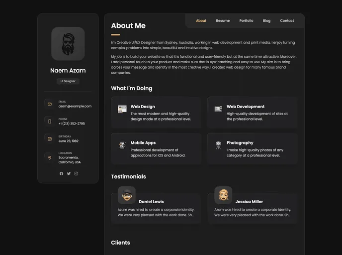 screenshot of UXUI Portfolio