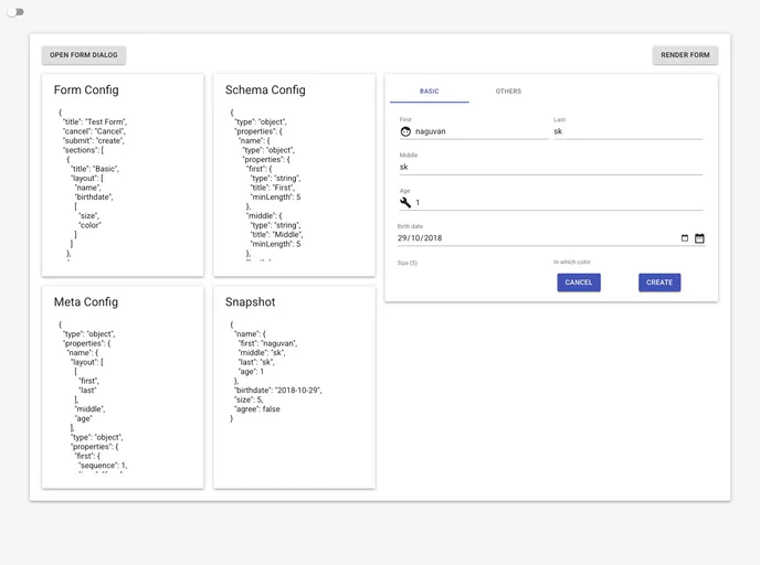 screenshot of React Mst Form