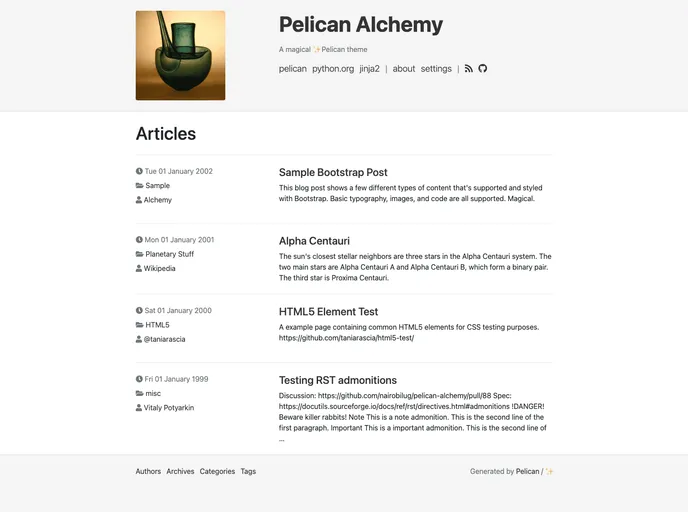 screenshot of Pelican Alchemy