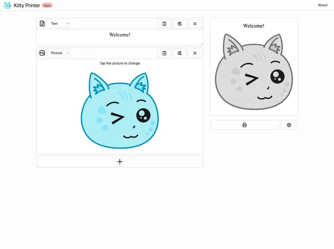 screenshot of Kitty Printer