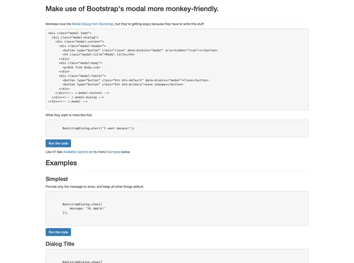 screenshot of Bootstrap3 Dialog