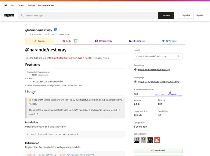 screenshot of Nest Xray