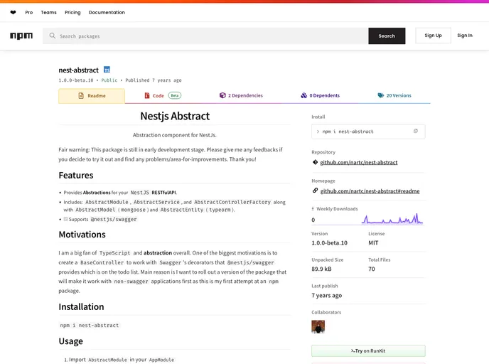 screenshot of Nest Abstract
