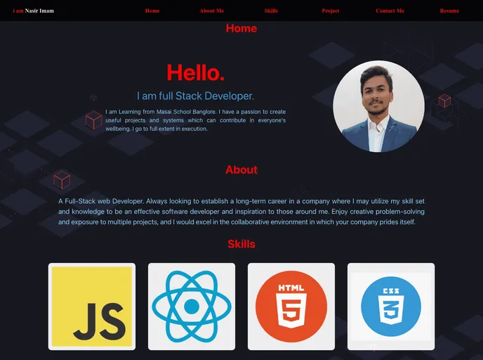 screenshot of Nasirimam.github.io