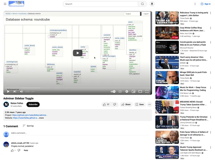 screenshot of Adminer Bootstrap Like
