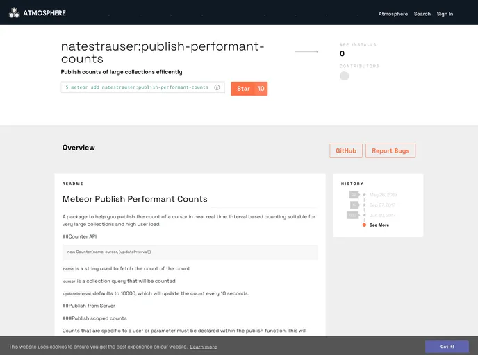 screenshot of Meteor Publish Performant Counts