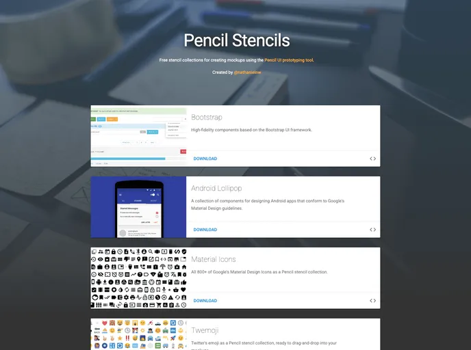 screenshot of Bootstrap Pencil Stencils