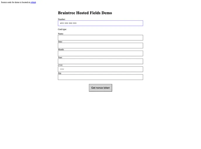 React Braintree Fields screenshot